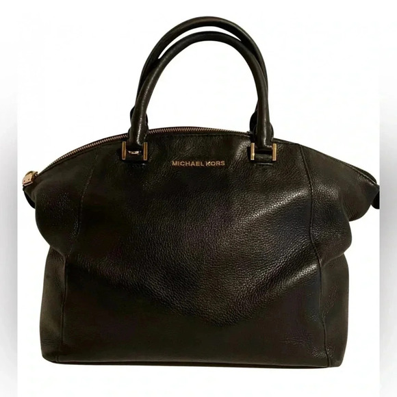 Michael Kors black leather satchel handbag - Picture 1 of 8